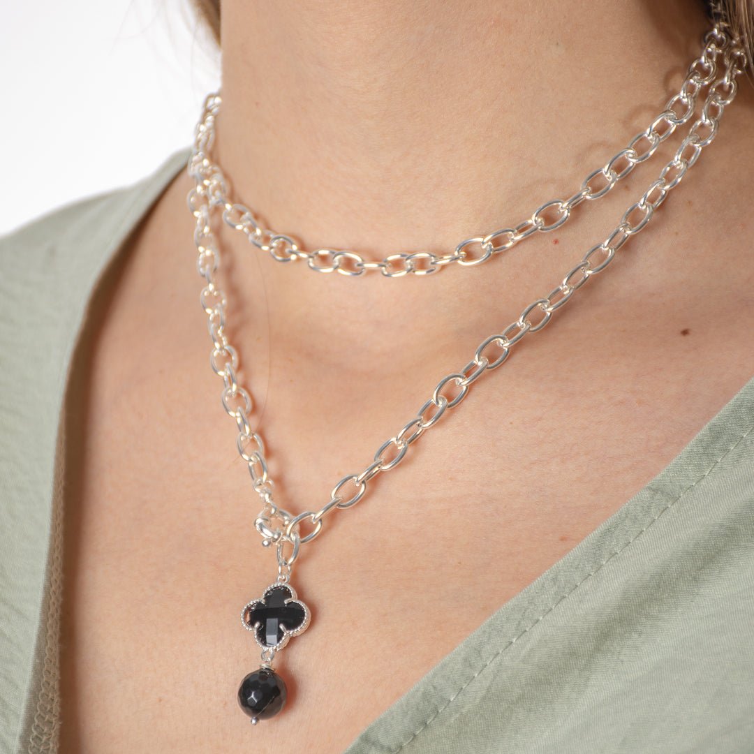 Collar estilo Vancleef | Enchape de plata
