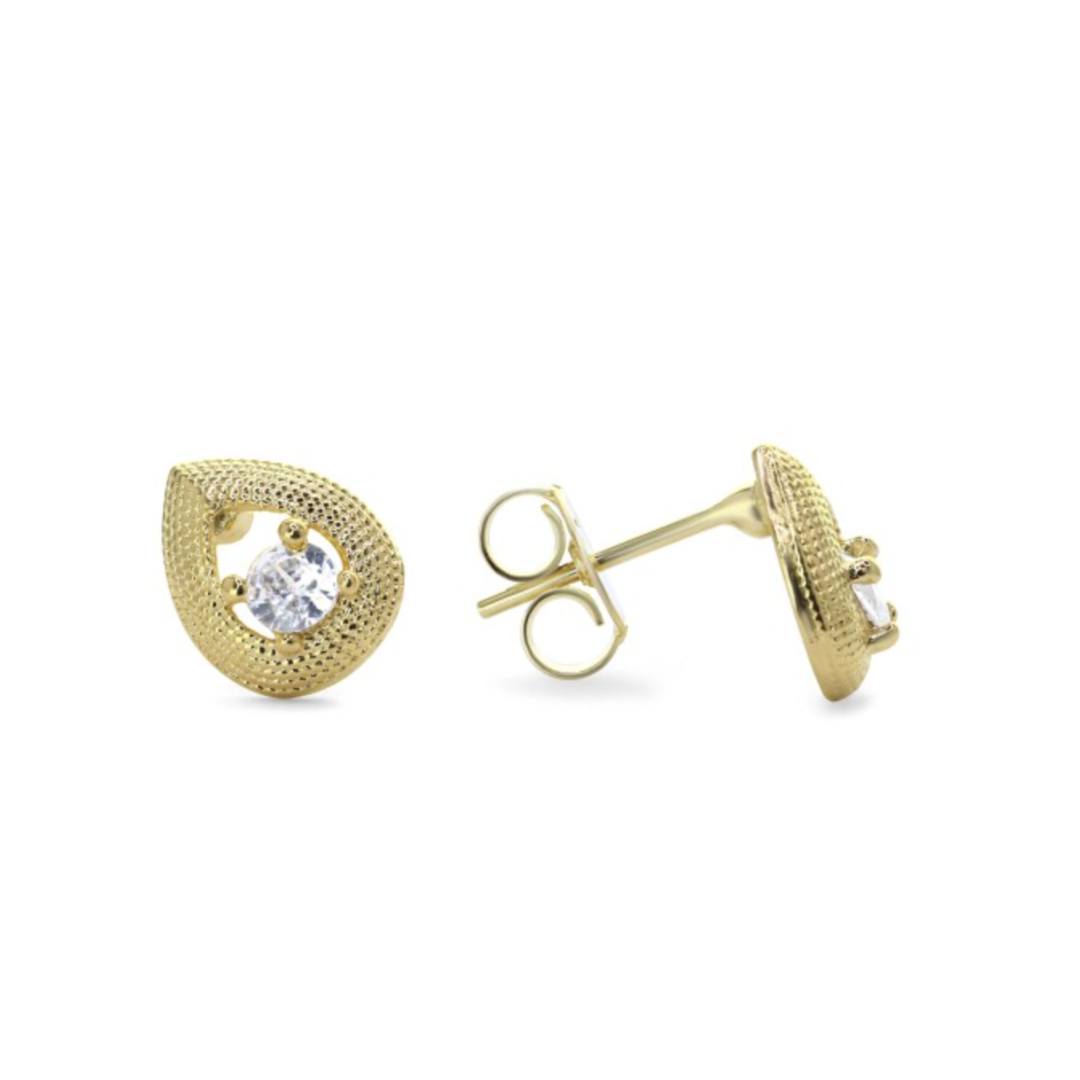 Aros pegados forma de Gota | Enchape de Oro