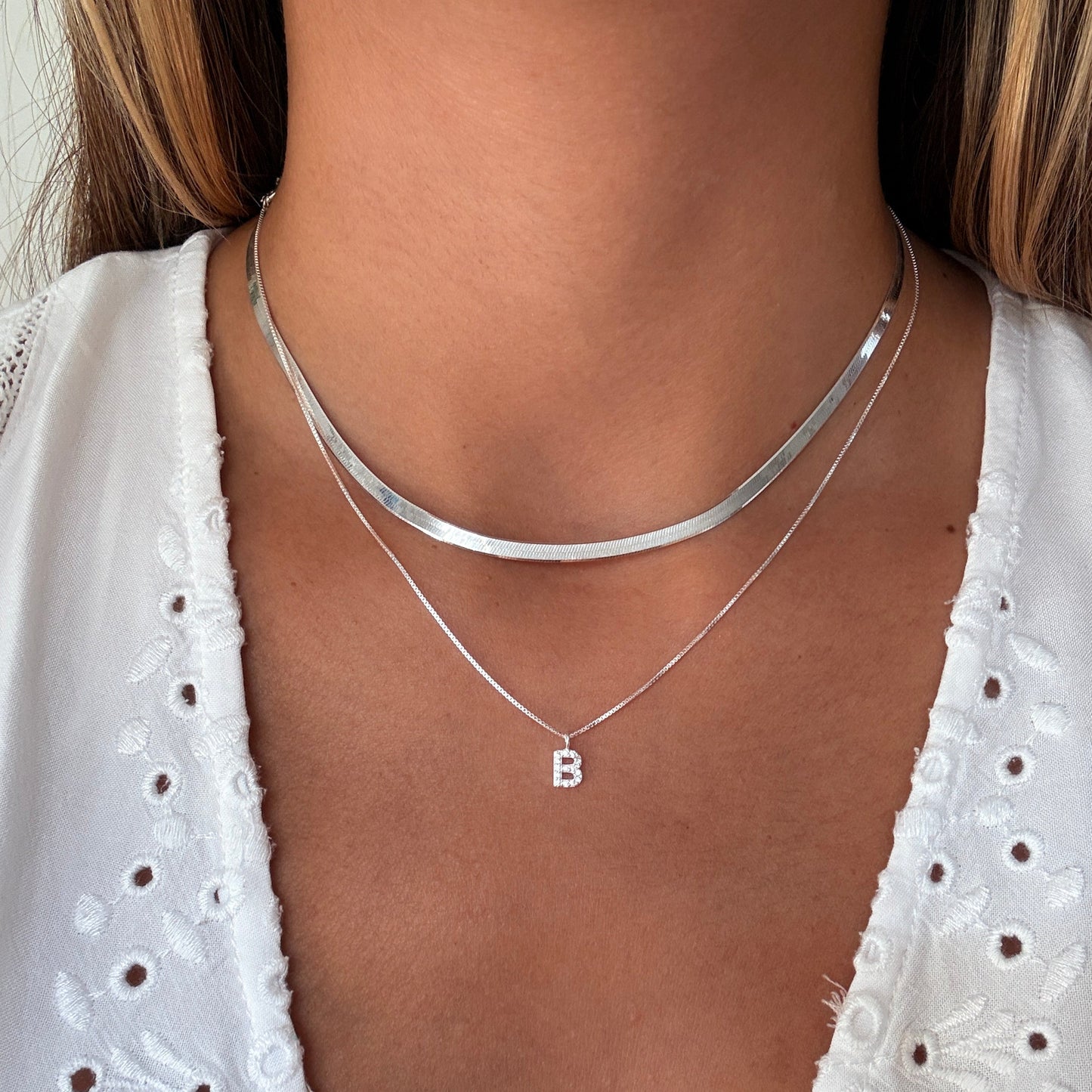 Collar Inicial con microcircones | Plata 925