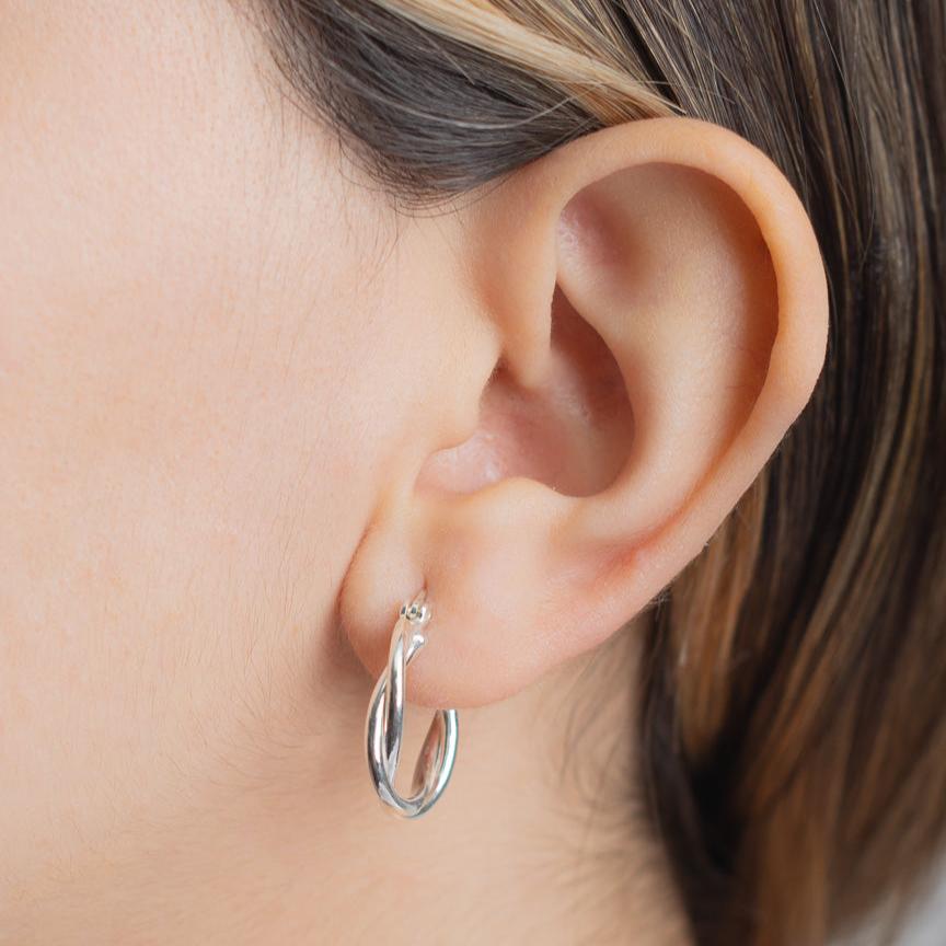 Argollas Trenzadas 20 mm | Plata 925