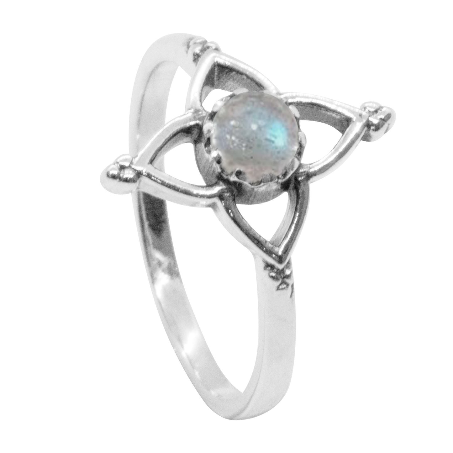 Anillo puntas con Piedra Labradorita | Plata 925