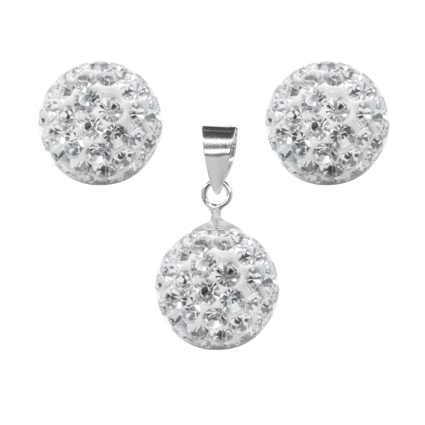 ConjuntoEsferas de Strass 8 mm | Plata 925
