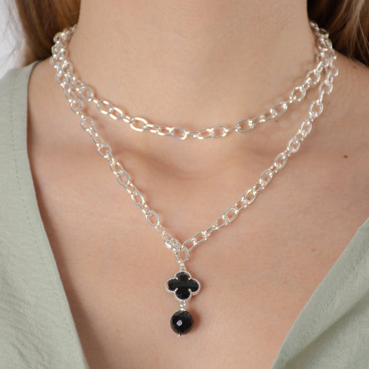 Collar estilo Vancleef | Enchape de plata