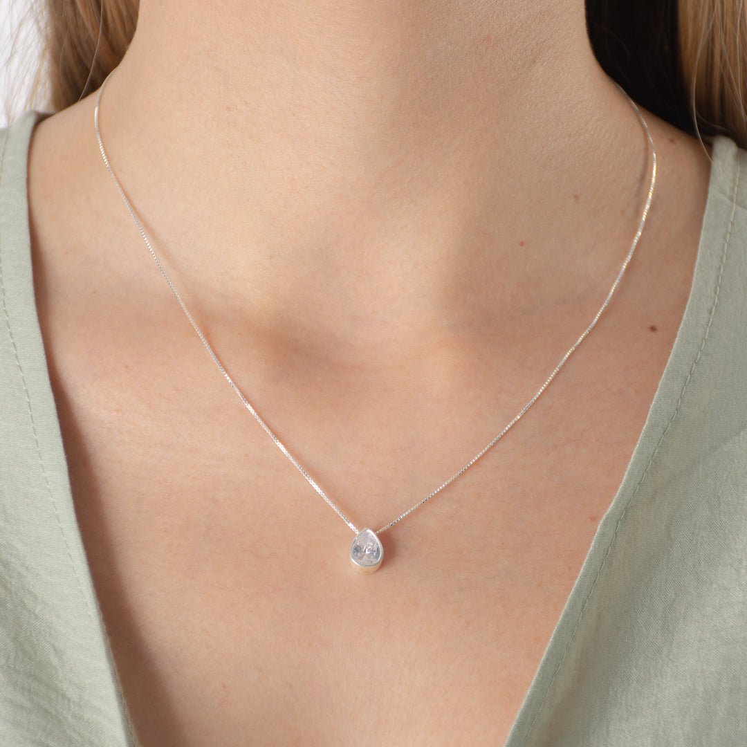 Punto de Luz Forma de Gota | 45cm | Plata 925