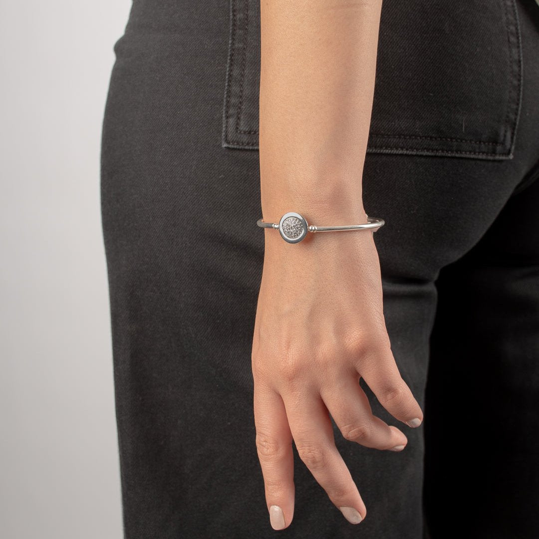 Pulsera Esclava Circulos de Circones | Enchape de Plata