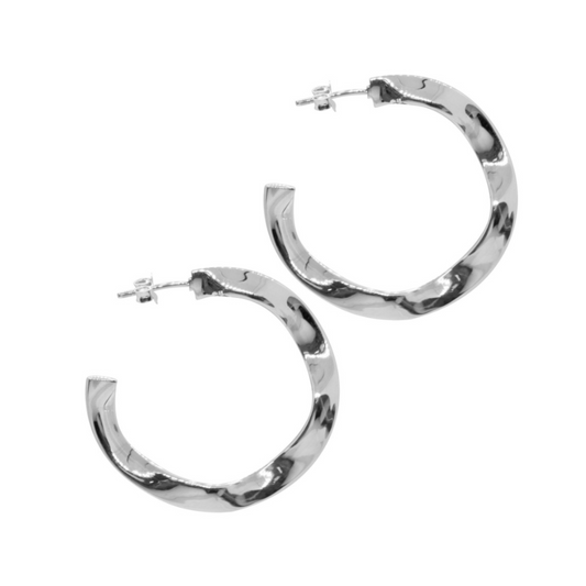 Argollas Onduladas | Plata 925
