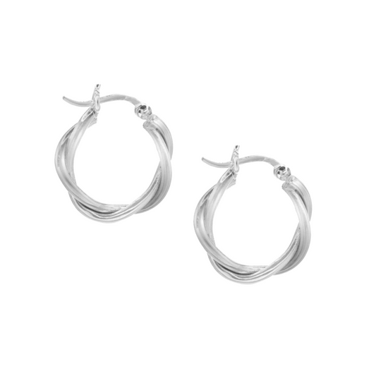 Argollas Trenzadas 20 mm | Plata 925