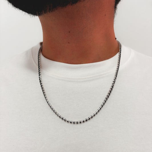 Cadena Tennis Circones Negro | Plata 925