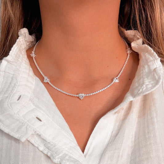 Cadena Corazon y Circones | Plata 925
