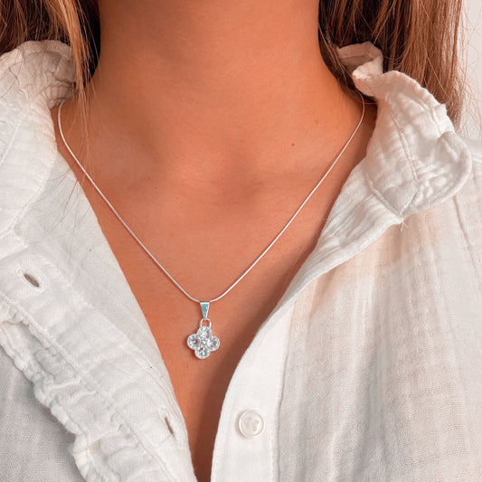 Collar Trebol en Circones | Plata 925