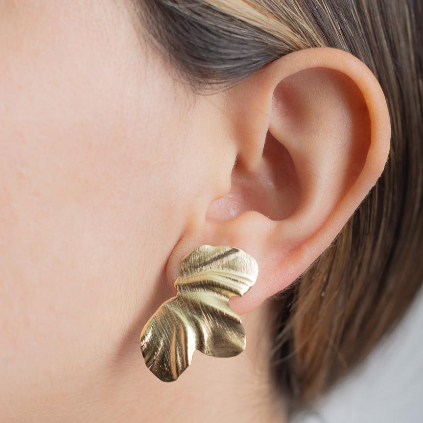 Aros Medio Petalo | Enchape de Oro