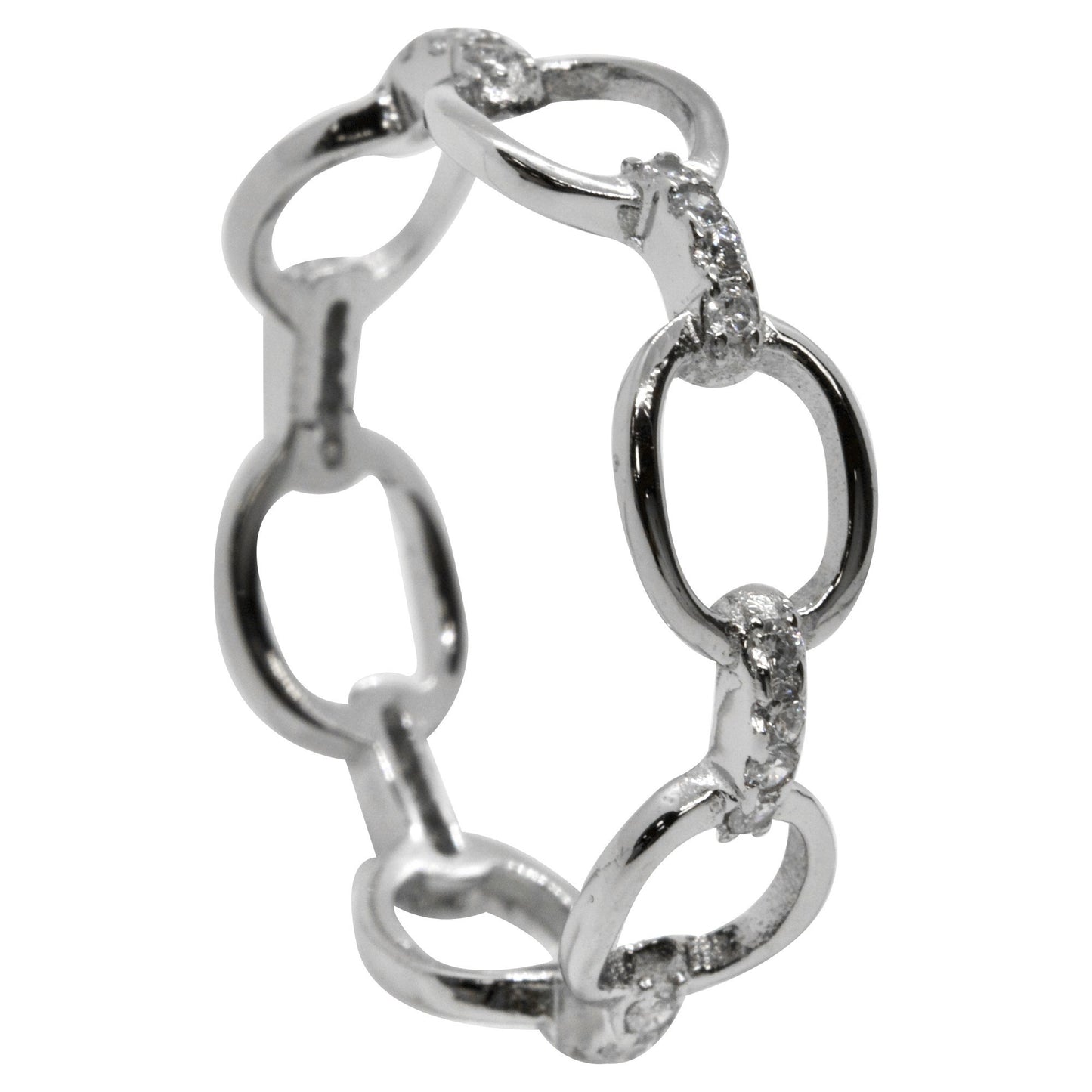 Anillo cadena circon | Plata 925