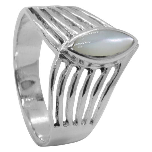 Anillo Corona Nácar | Plata 925