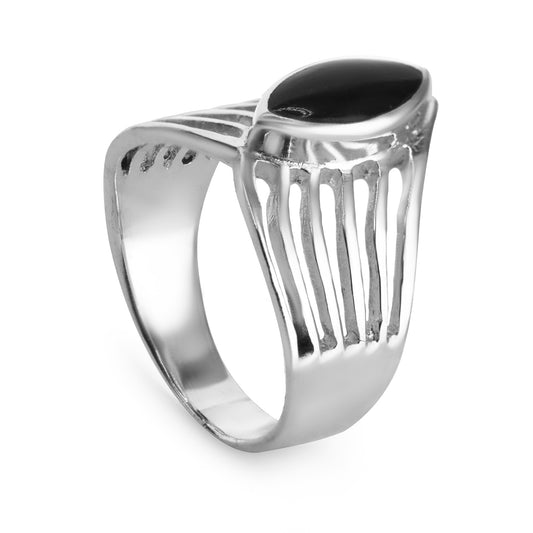 Anillo Corona Piedra Onix |  Plata 925