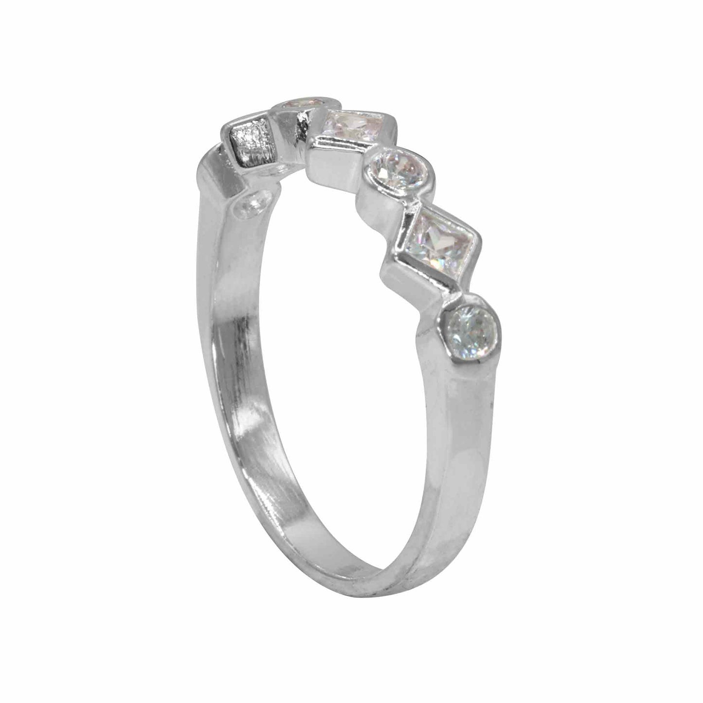 Anillo Diseño Irregular con Circones | Plata 925