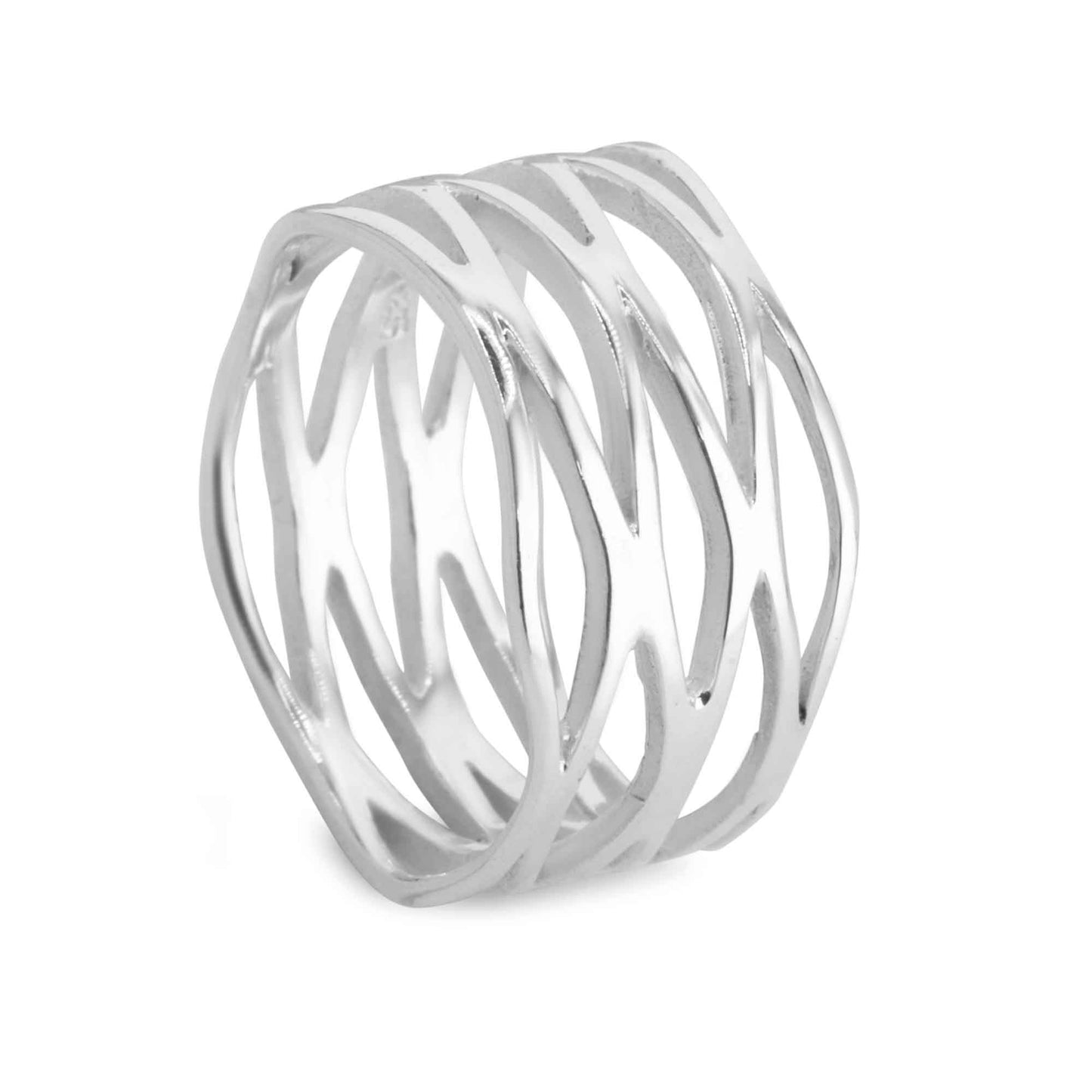 Anillo Liso Cruzado | Plata 925
