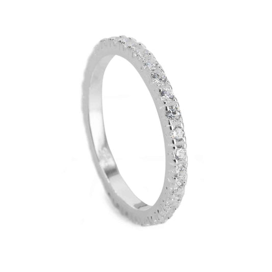 Anillo Cintillo con Circones | Plata 925