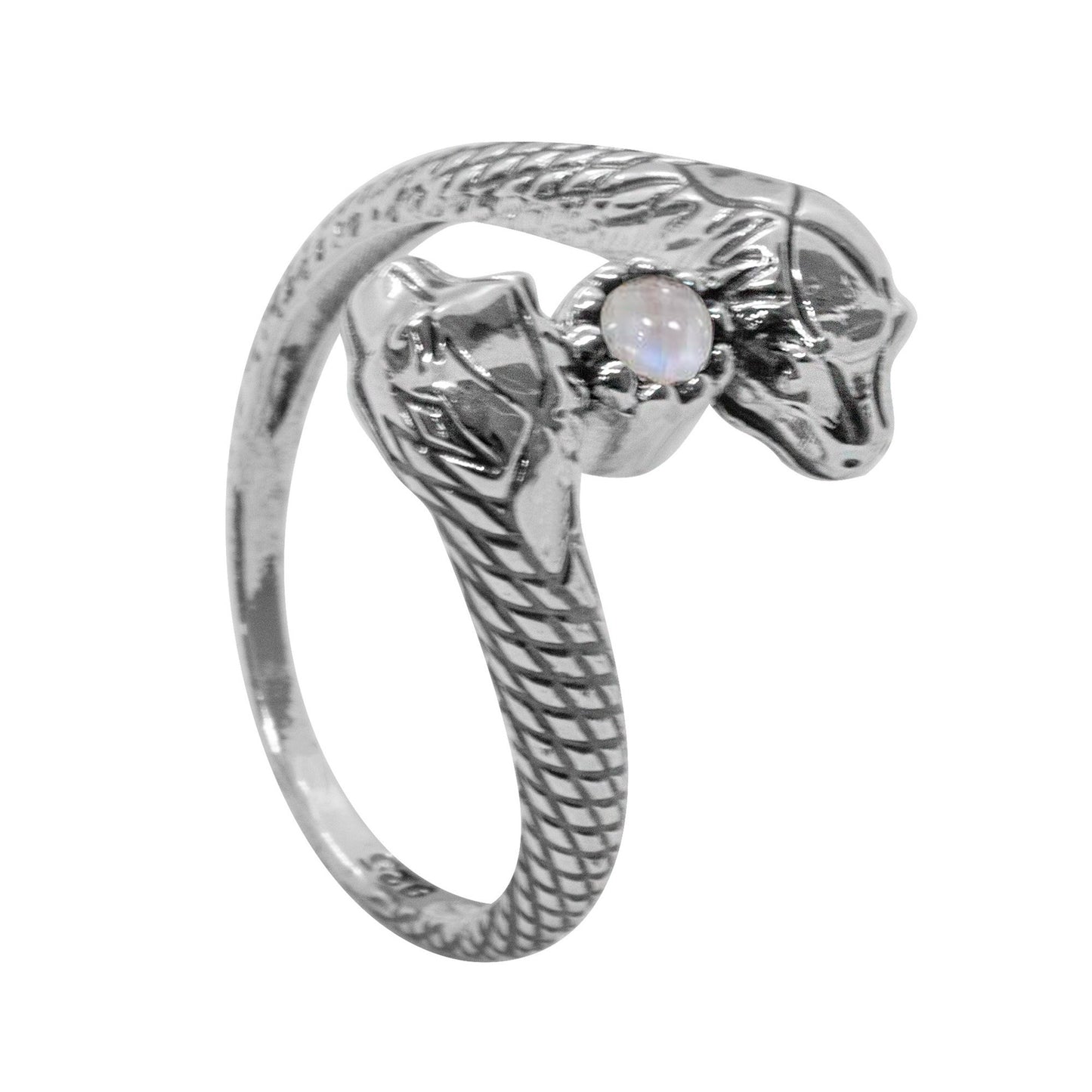 Doble Serpiente con Piedra Luna | Plata 925