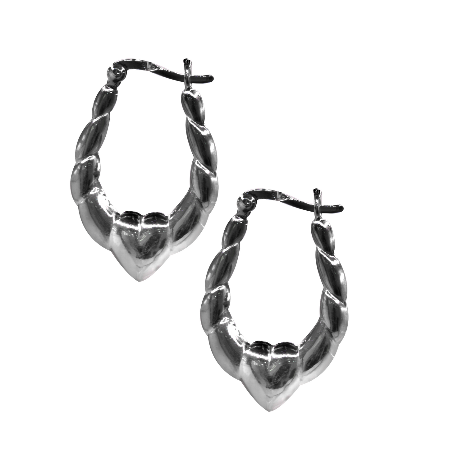 Argollas Trenzado Corazón | Plata 925