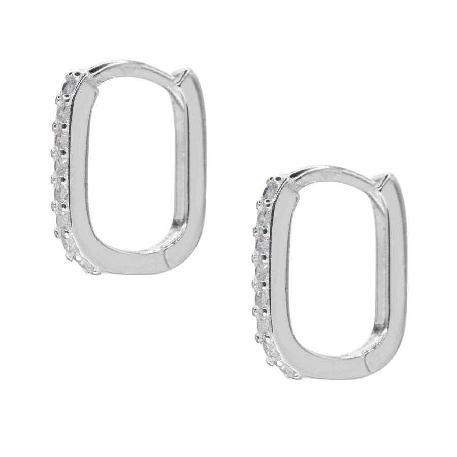Argollas Pequeñas y Bordes con Circones 12mm | Plata 925