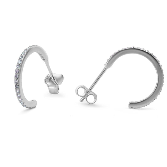 Argollas Semi Abiertas con Circones | Plata 925