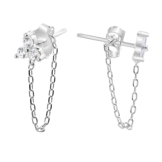 Flor Circón con Cadena |Plata 925