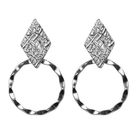 Aros Placas con Argollas | Plata 925