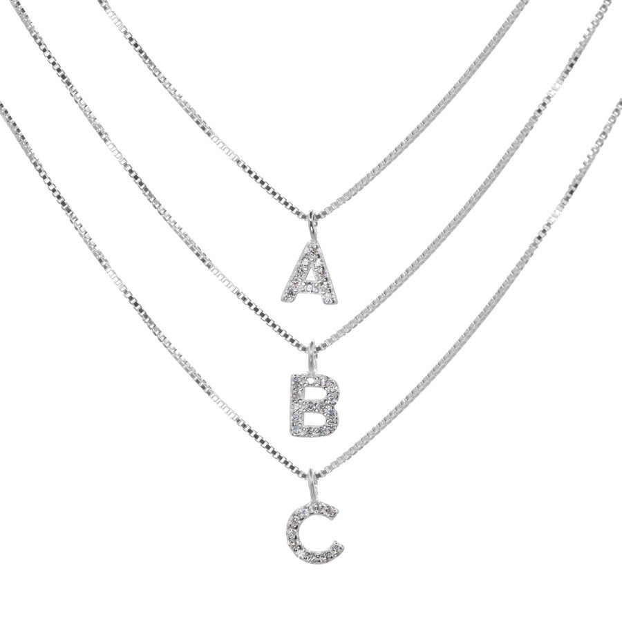 Collar Inicial con microcircones | Plata 925