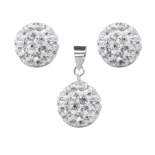 ConjuntoEsferas de Strass 8 mm | Plata 925